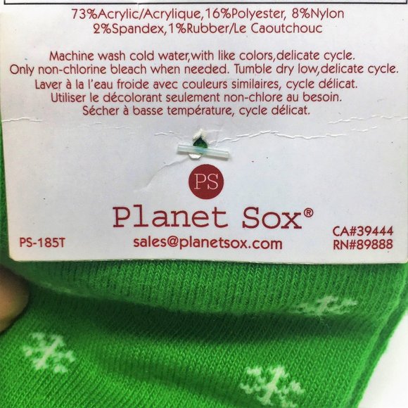 Planet Sox Winter Mitten Snowflake Socks Lime Pink Size 9-11 - Picture 6 of 7